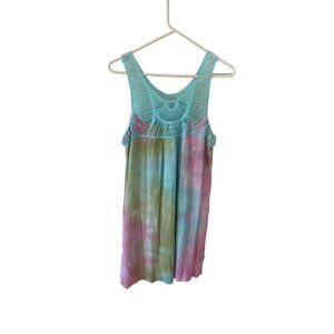 Entro Women's Tie Dye Shift Dress In Mint Combo - Large